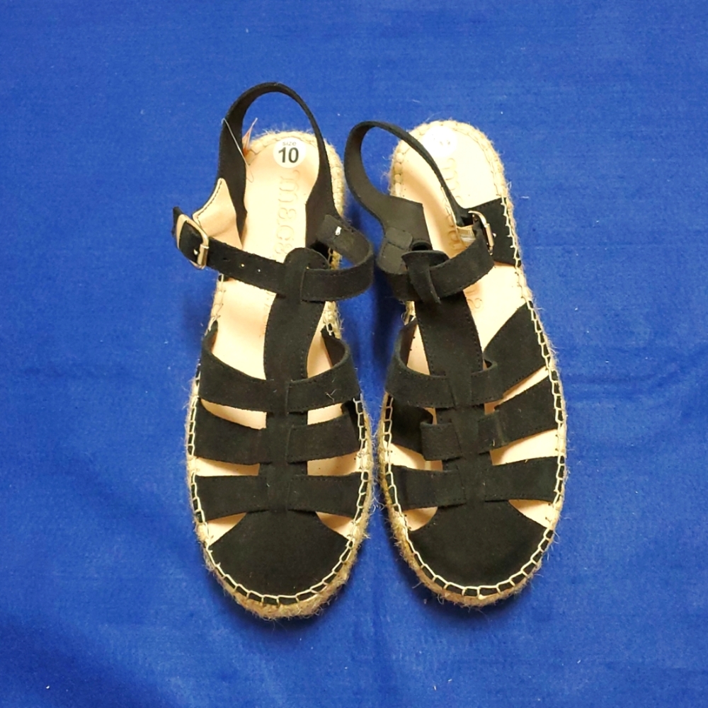 Macarena Black Flatform Gladiator Espadrilles Sandal, Size Various - Picture 3 of 10
